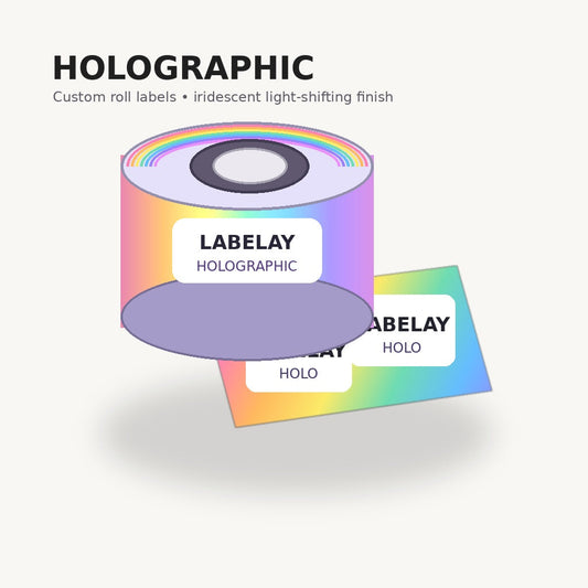 Custom holographic roll labels sample