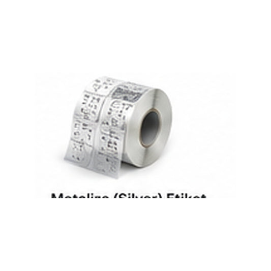 Custom silver foil metallic roll labels