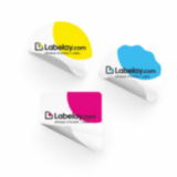 White film label material with bright printed product label examples