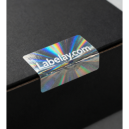 Custom holographic roll labels for specialty product packaging