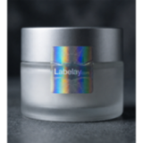 Iridescent holographic label material with color-shift finish