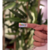Holographic roll label material detail for product packaging